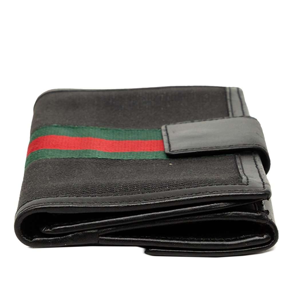 Gucci Canvas and Leather Web Continental Wallet Black Very good - Inside View
