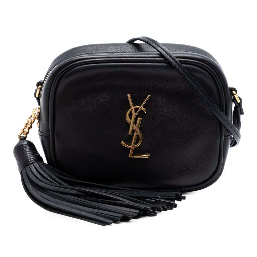 Saint Laurent Calfskin Monogram Blogger Bag Black Leather Very good - Front View