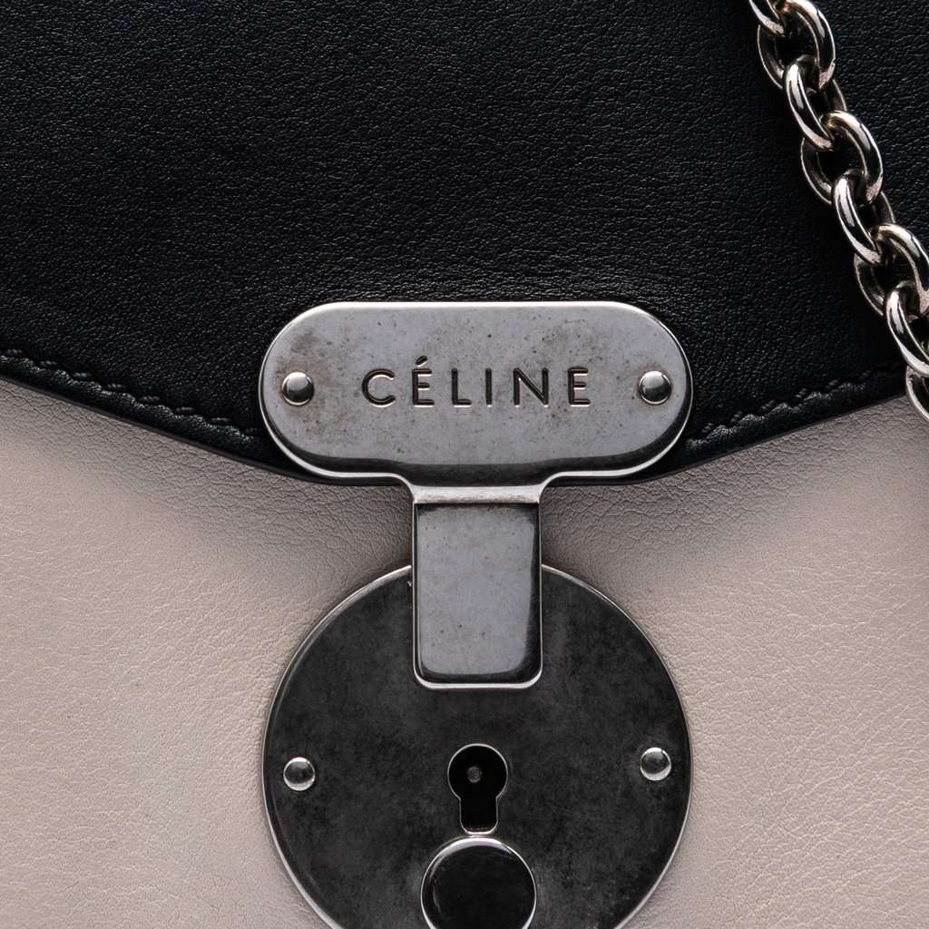 Celine Bicolor Leather Pocket Envelope Zip Crossbody Black Leather Very good condition - Box View