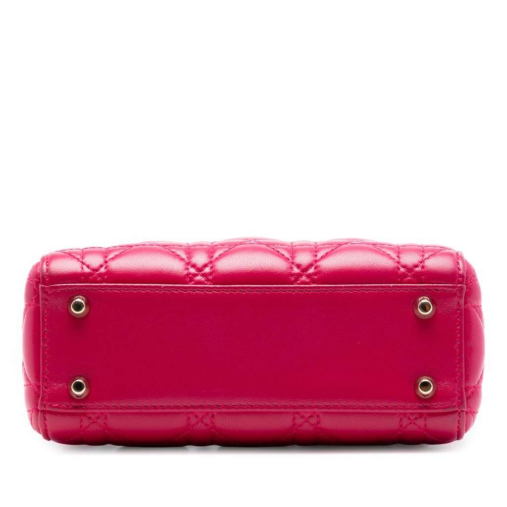 Dior Mini Lambskin Cannage Lady Dior Pink Leather Very good - Inside View