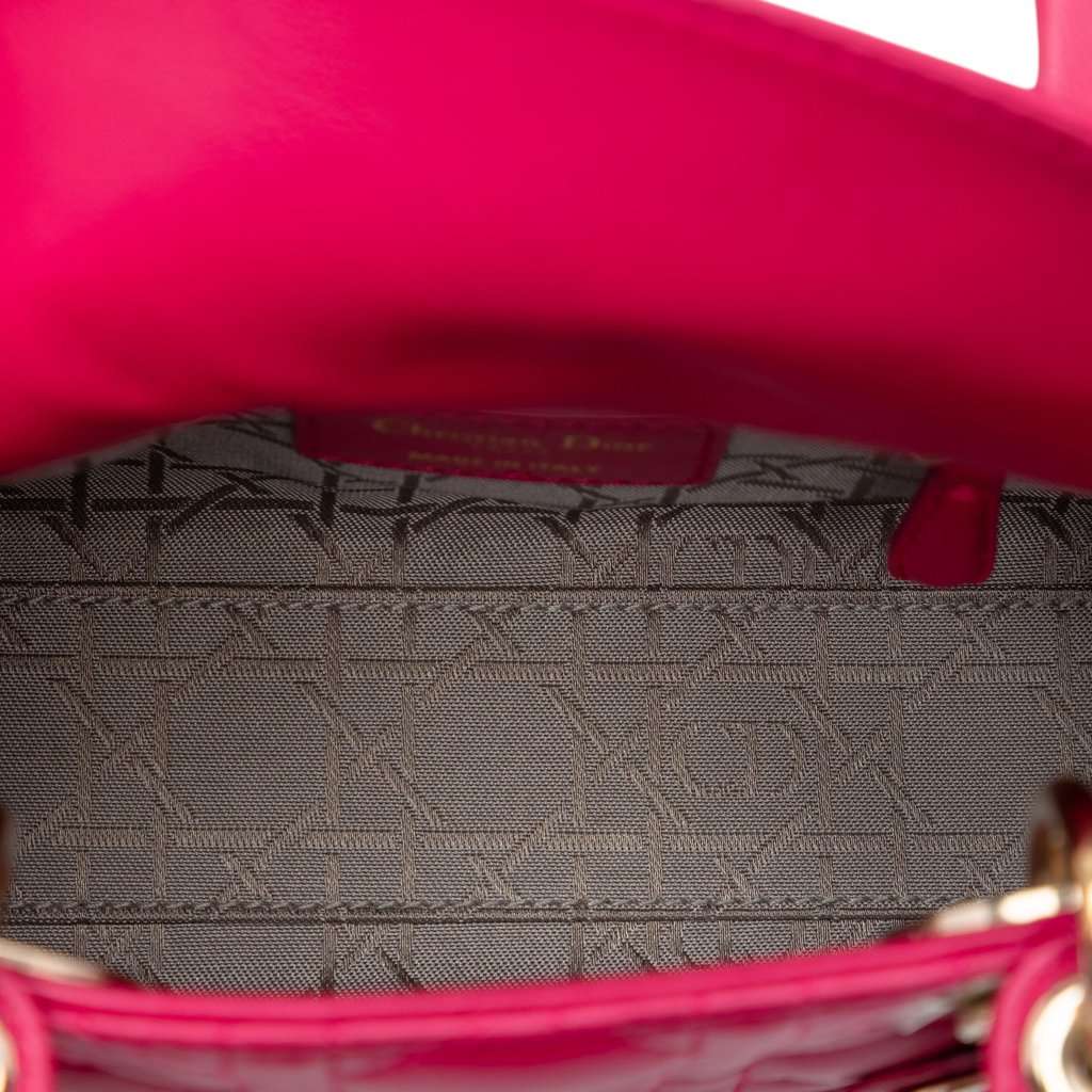 Dior Mini Lambskin Cannage Lady Dior Pink Leather Very good - Model View