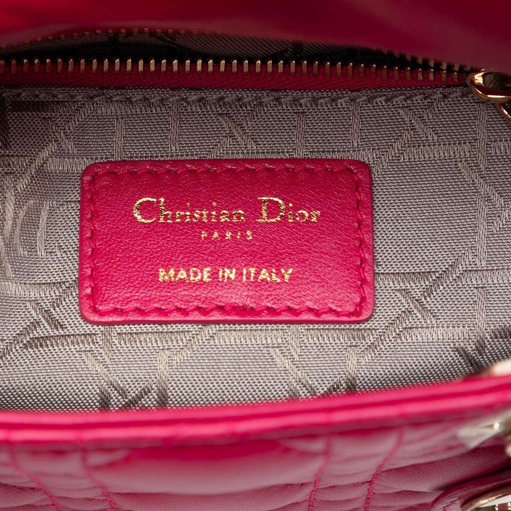 Dior Mini Lambskin Cannage Lady Dior Pink Leather Very good - Box View