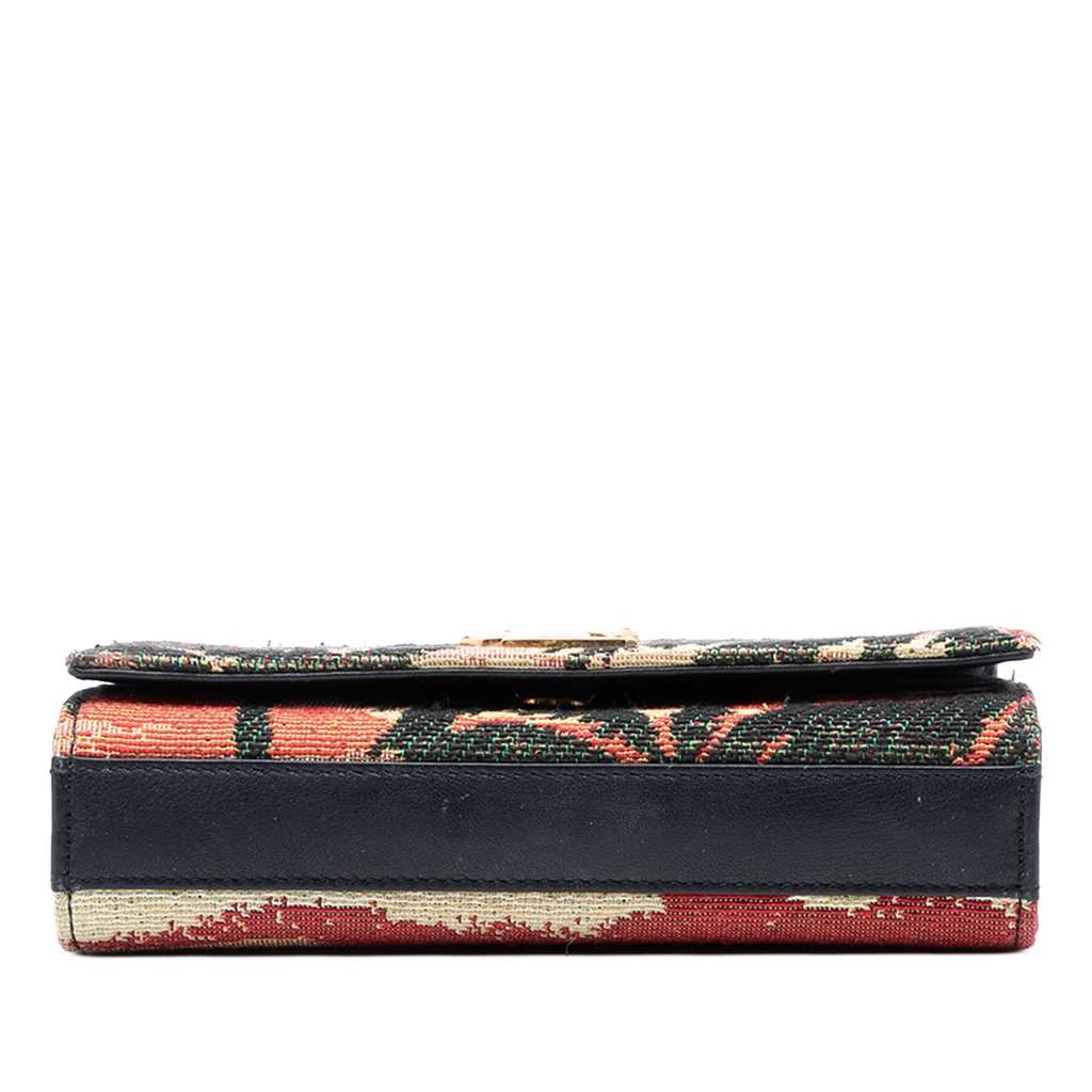 Saint Laurent Small Embroidered Canvas Palm Tree Monogram Kate Crossbody Red Very good condition - Inside View