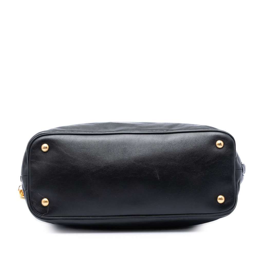 Prada Soft Calf Side Zip Open Convertible Tote Black Leather Very good condition - Inside View