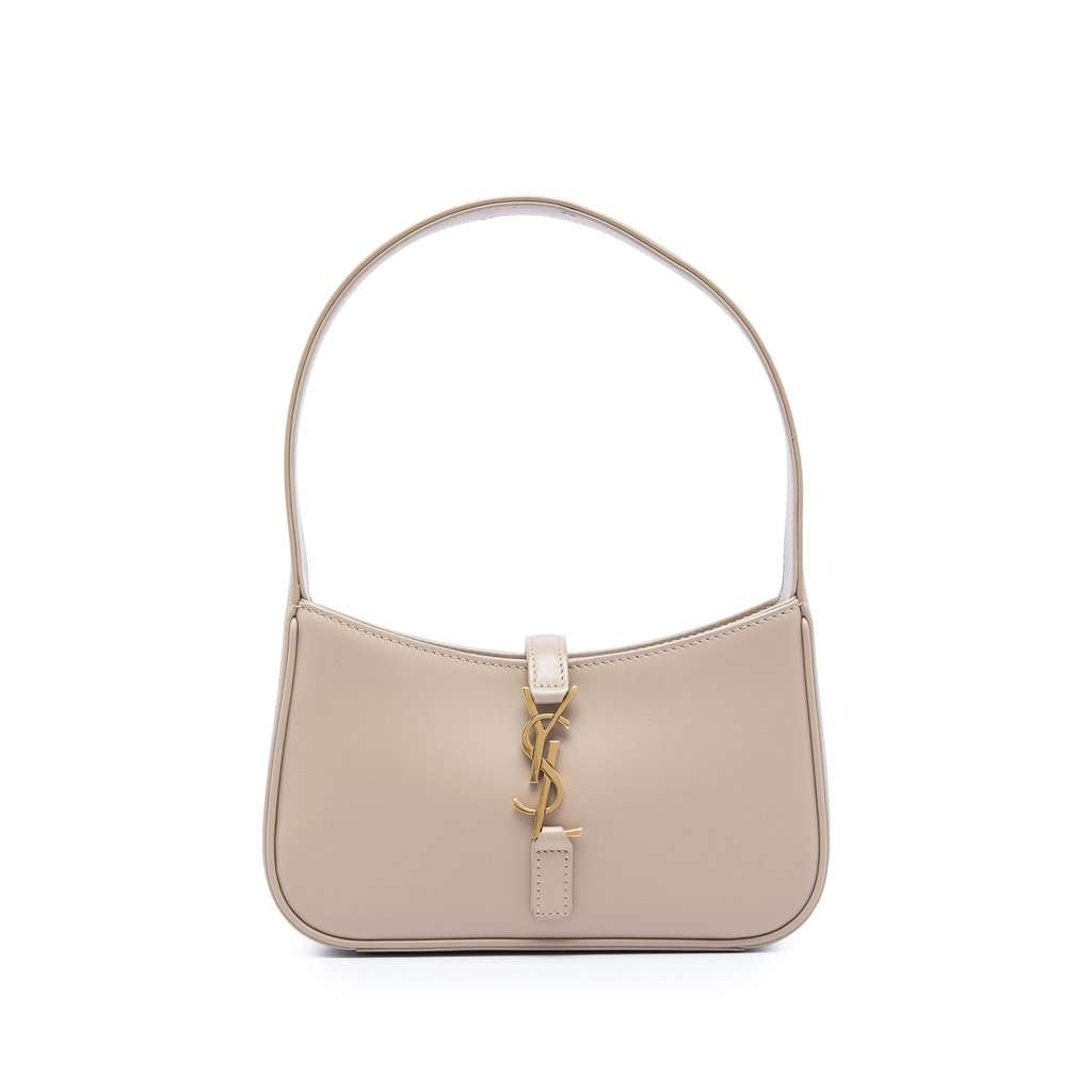 Saint Laurent Mini Smooth Calfskin Le 5 a 7 Beige Leather Very good - Front View