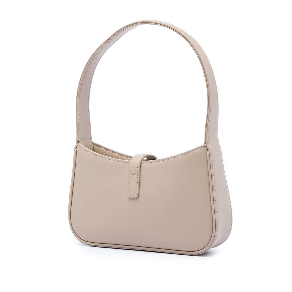 Saint Laurent Mini Smooth Calfskin Le 5 a 7 Beige Leather Very good - Back View