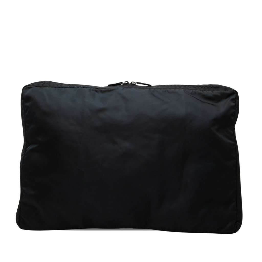 Prada Tessuto Zip Top Portfolio Black Very good - Front View