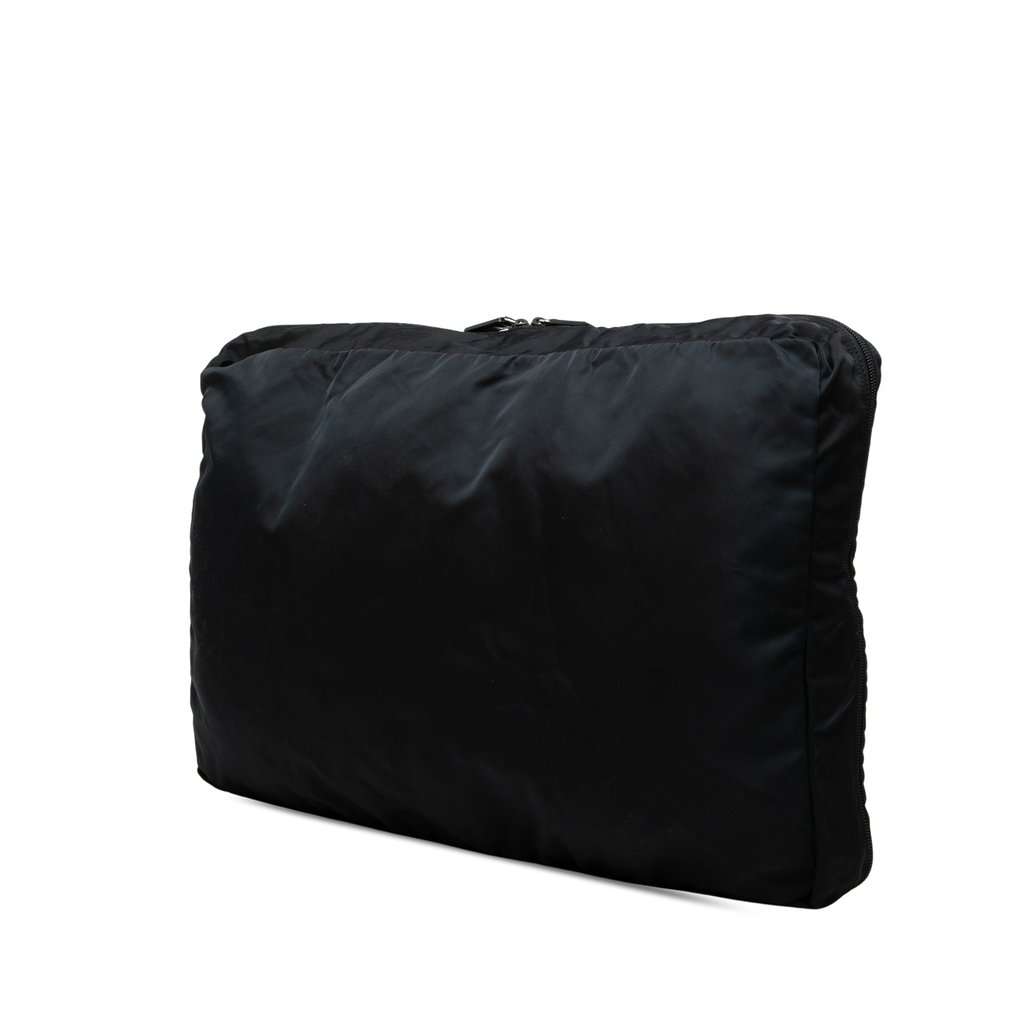 Prada Tessuto Zip Top Portfolio Black Very good - Back View