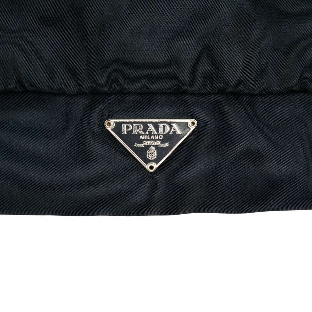 Prada Tessuto Zip Top Portfolio Black Very good - Model View
