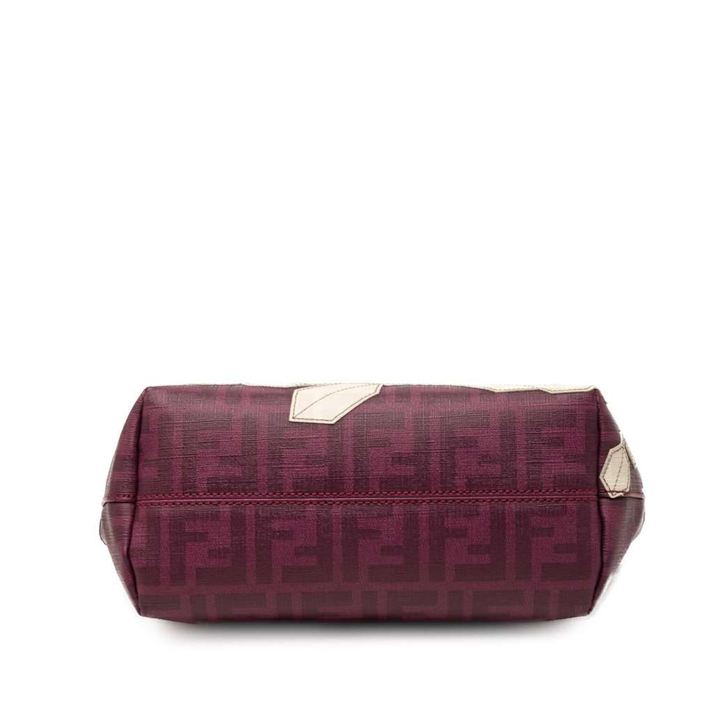 Fendi Small Zucca Floral Embroidered Spalmati Roll Tote Purple Very good condition - Inside View