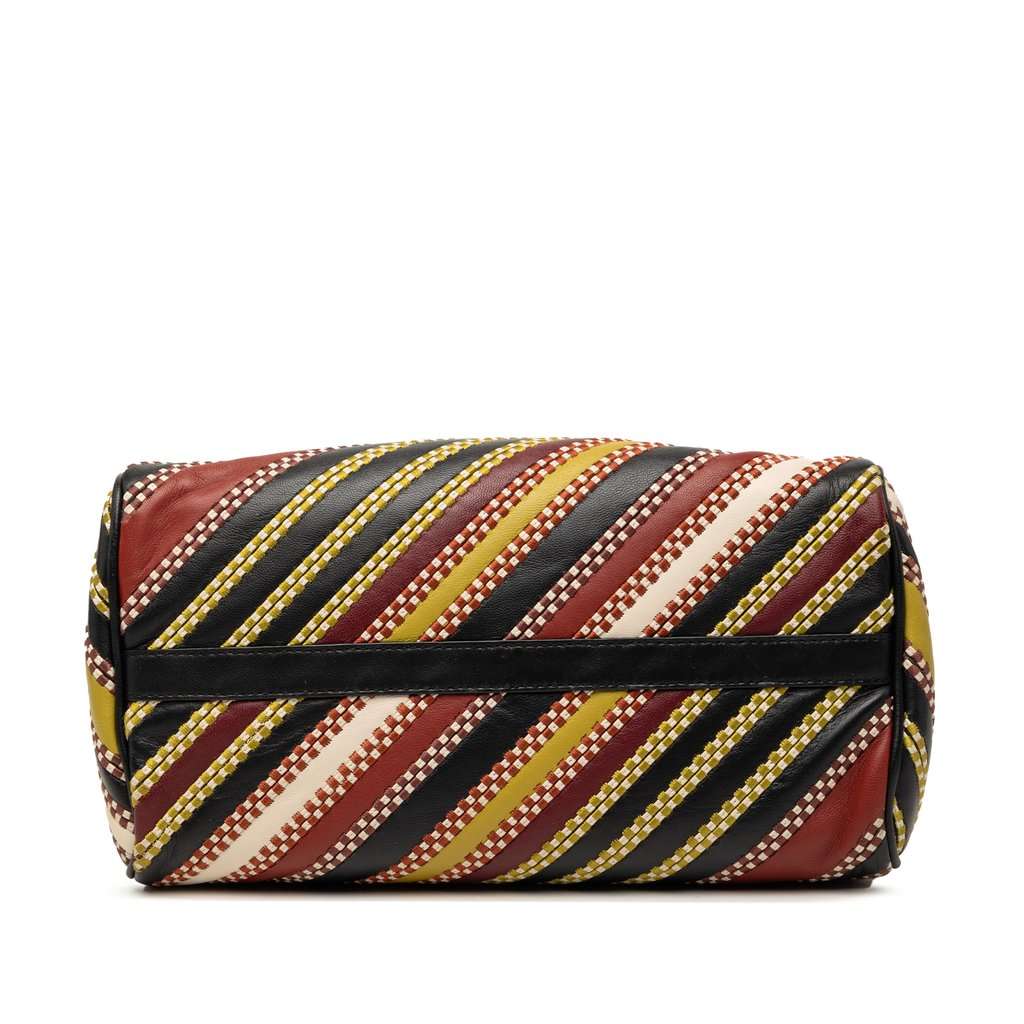 Bottega Veneta Nappa Diagonal Stripe Boston Bag Black Leather Very good - Inside View