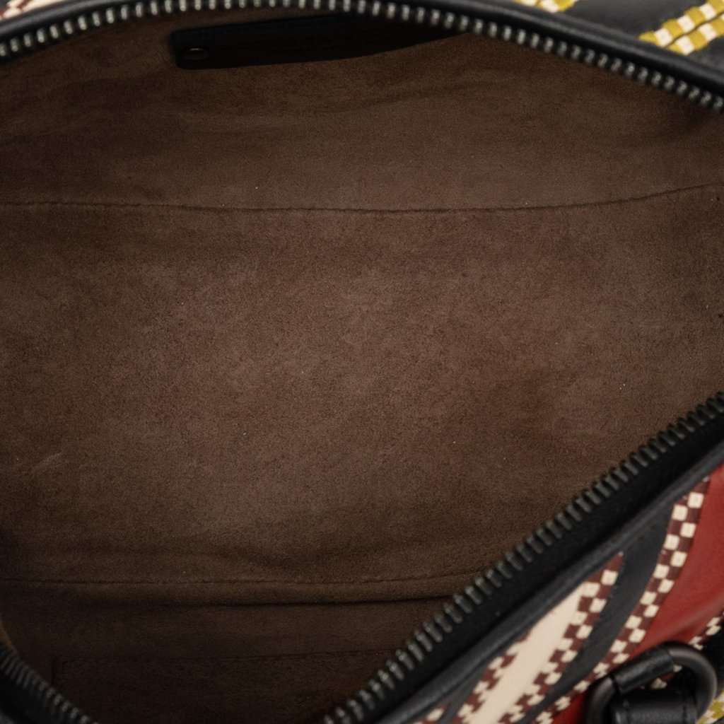 Bottega Veneta Nappa Diagonal Stripe Boston Bag Black Leather Very good - Model View