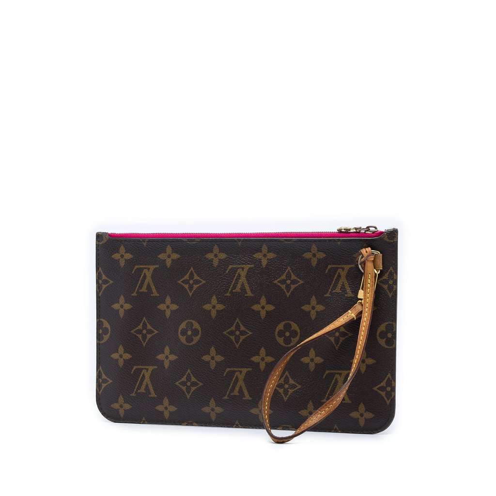 Louis Vuitton Monogram Neverfull MM Pouch Brown Very good - Back View