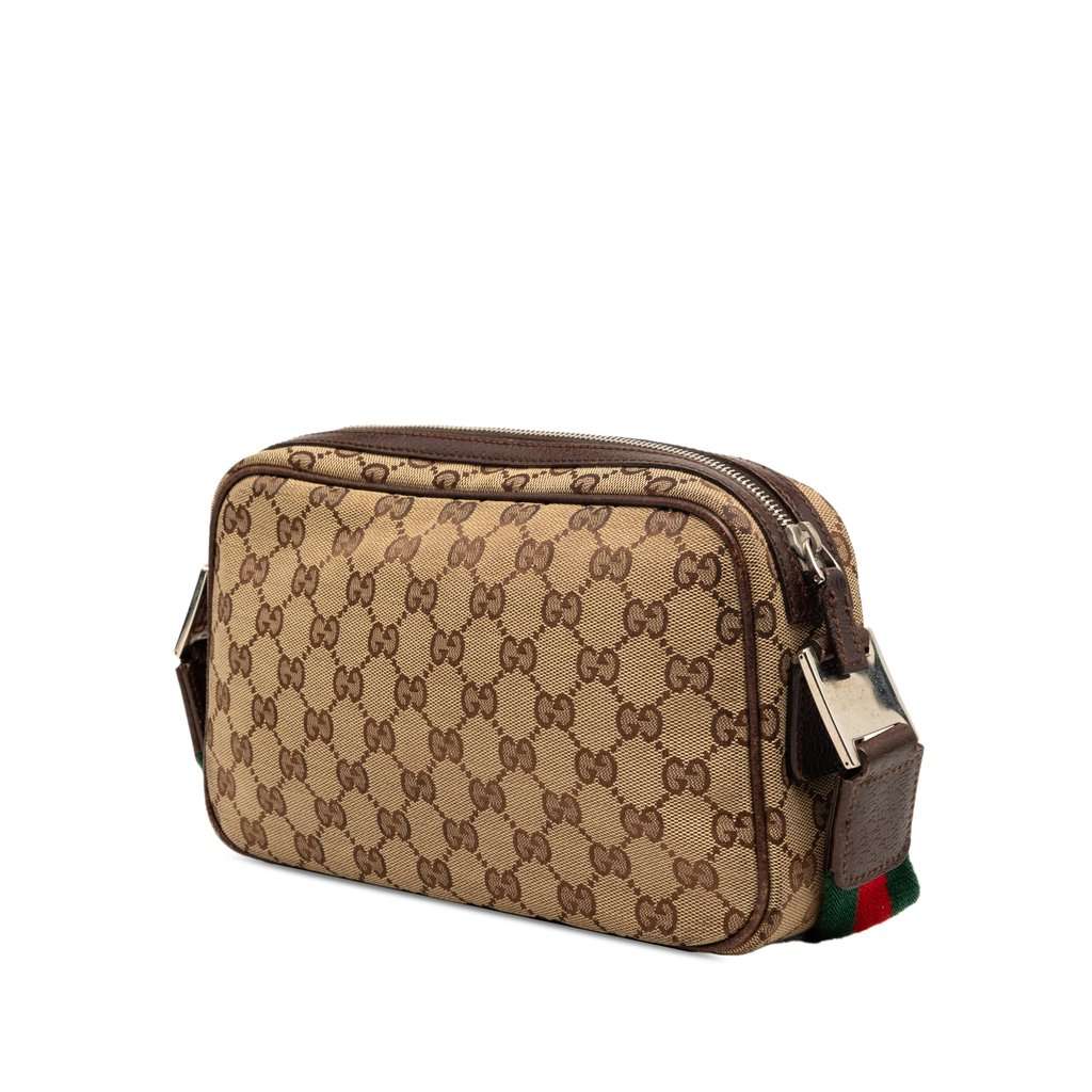 Gucci GG Canvas Web Pop Shoulder Bag Beige Good condition - Back View