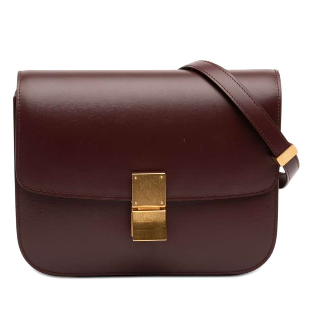 Celine Medium Calfskin Classic Box Red Leather Very good condition - Front View