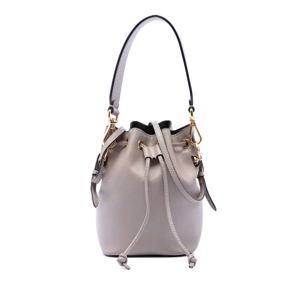 Fendi Mini Leather Mon Tresor Bucket Bag Brown Leather Very good condition - Front View