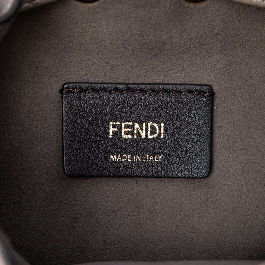 Fendi Mini Leather Mon Tresor Bucket Bag Brown Leather Very good condition - Box View