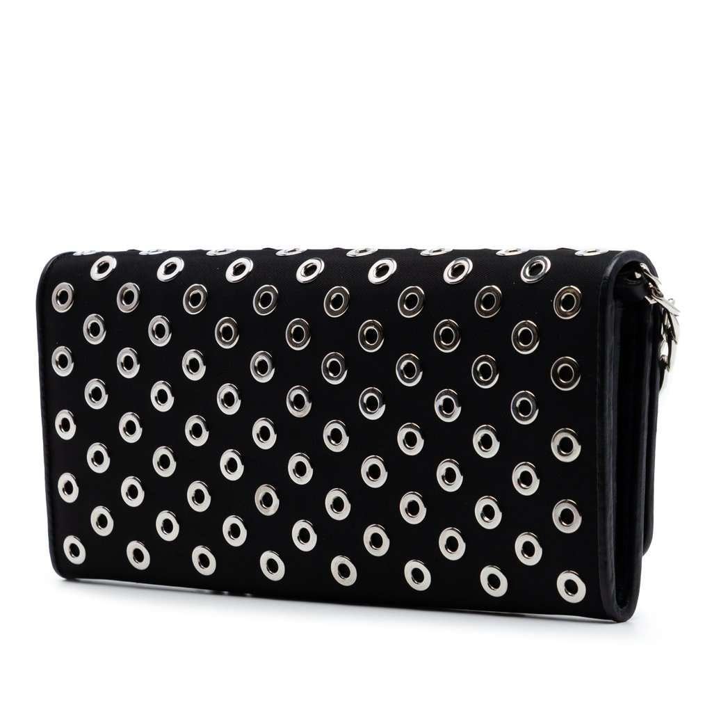 Prada Tessuto Grommet Wallet On Chain Black Very good condition - Back View