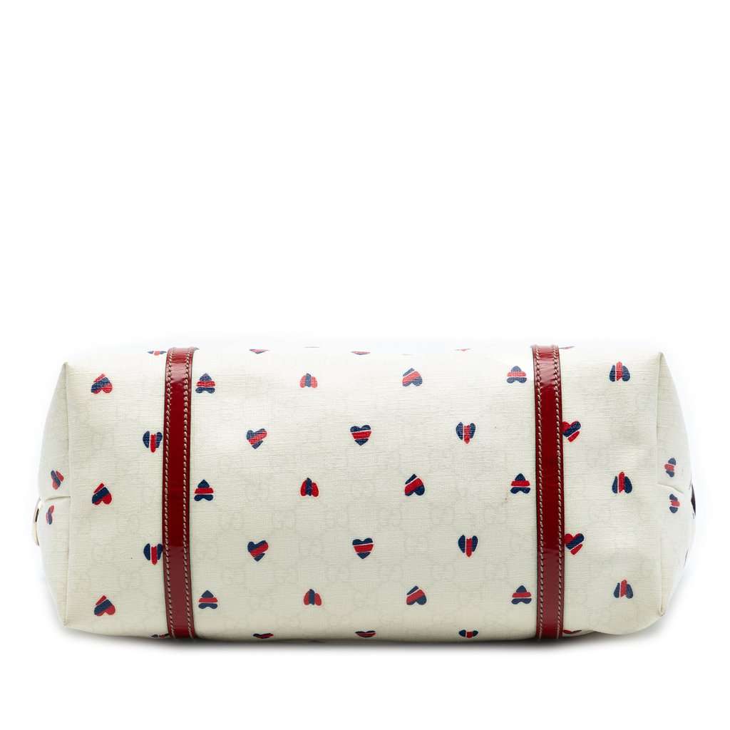 Gucci Medium GG Supreme Hearts Joy Tote White Very good condition - Inside View