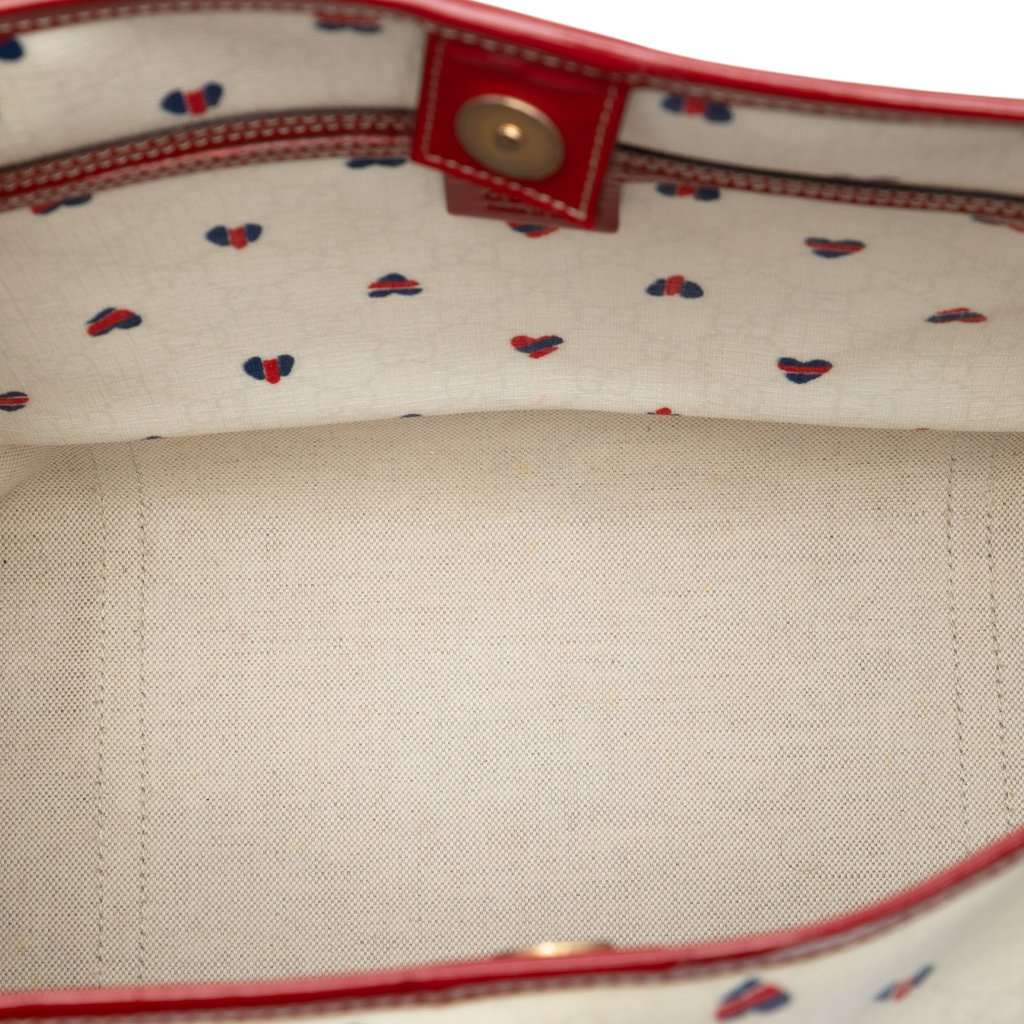Gucci Medium GG Supreme Hearts Joy Tote White Very good condition - Model View