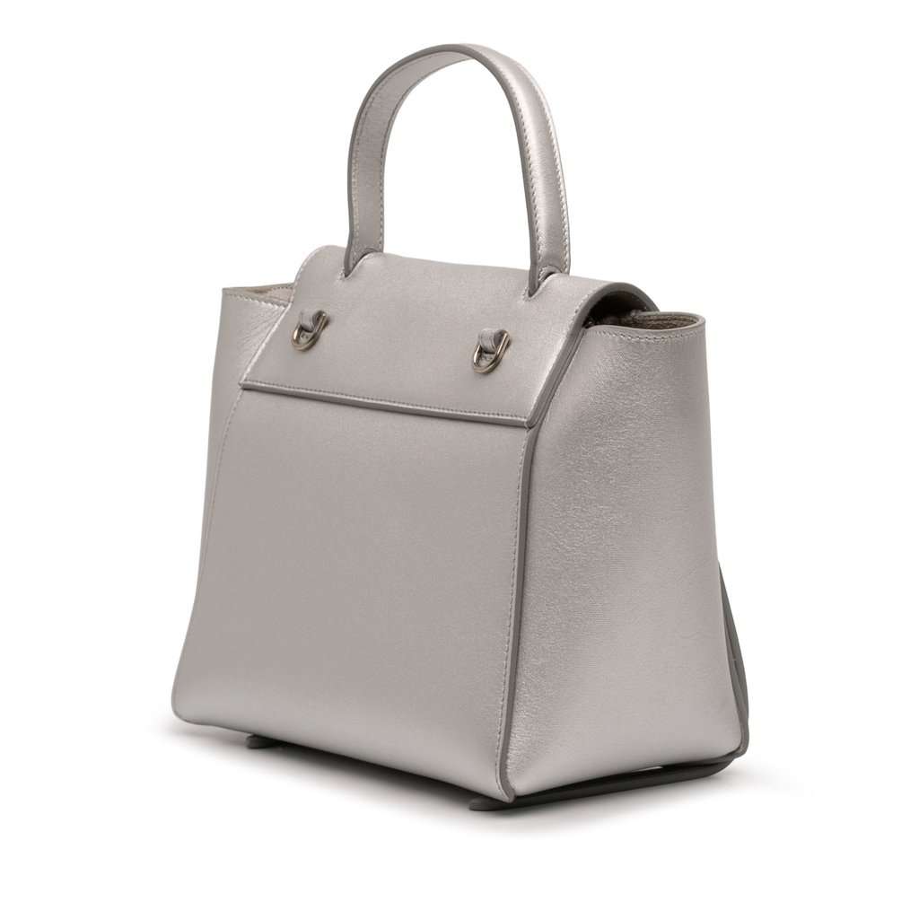 Celine Nano Laminated Calfskin Belt Bag Silver Leather Very good - Back View