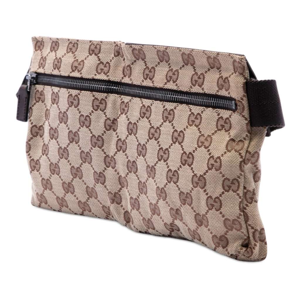 Gucci GG Canvas Double Pocket Belt Bag Beige Very good condition - Back View