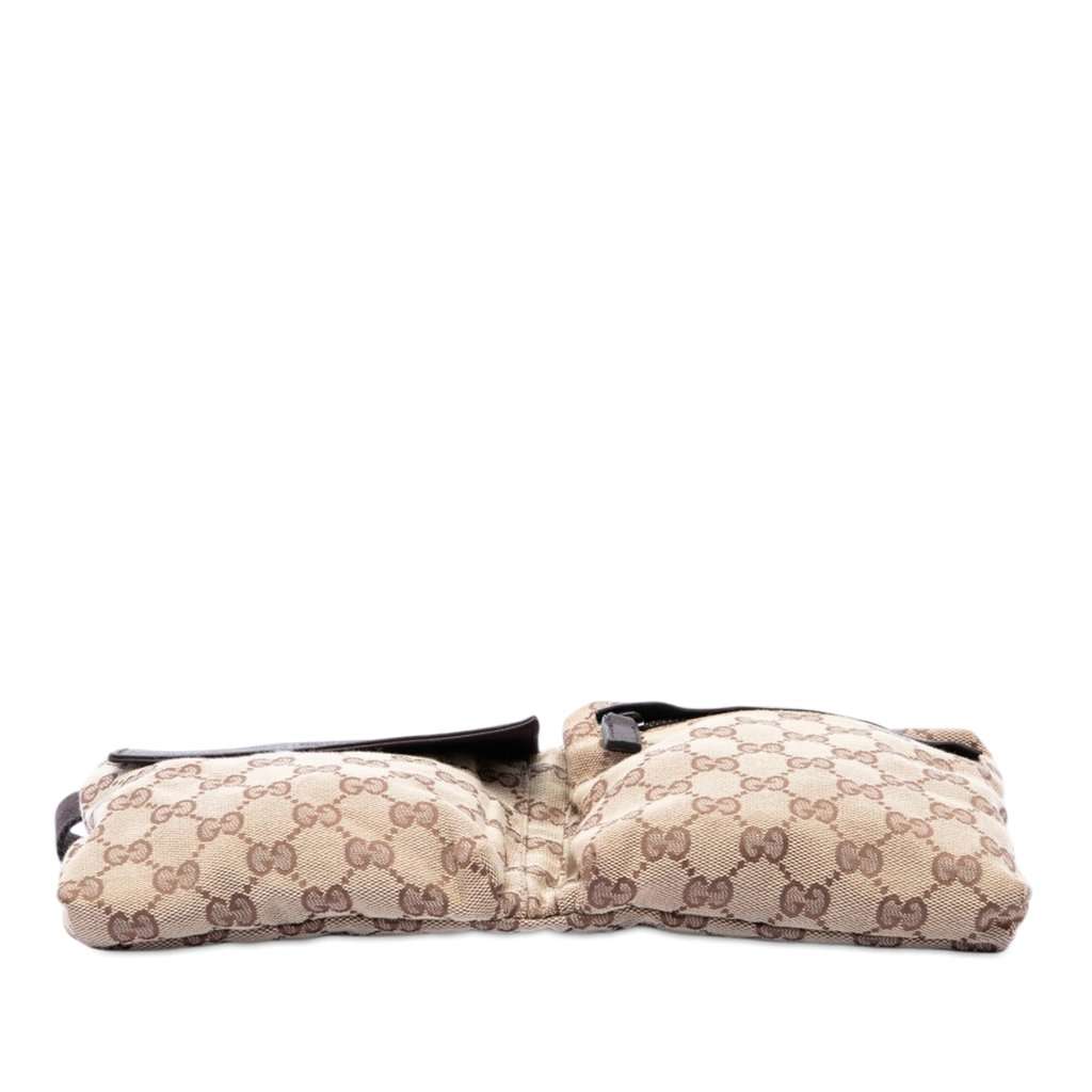Gucci GG Canvas Double Pocket Belt Bag Beige Very good condition - Inside View