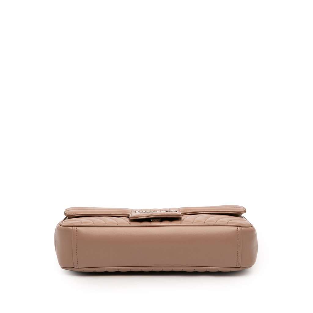 Prada Medium Soft Calf Impunture Diagramme Bag Beige Leather Good - Inside View