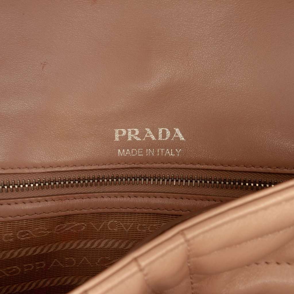 Prada Medium Soft Calf Impunture Diagramme Bag Beige Leather Good - Box View