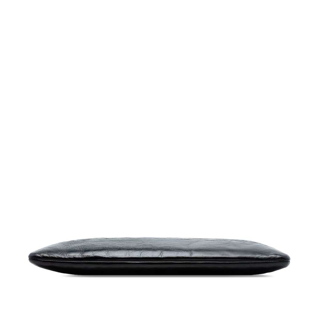 Chanel Large Aged Calfskin Gabrielle O Case Clutch Black Leather Very good condition - Inside View