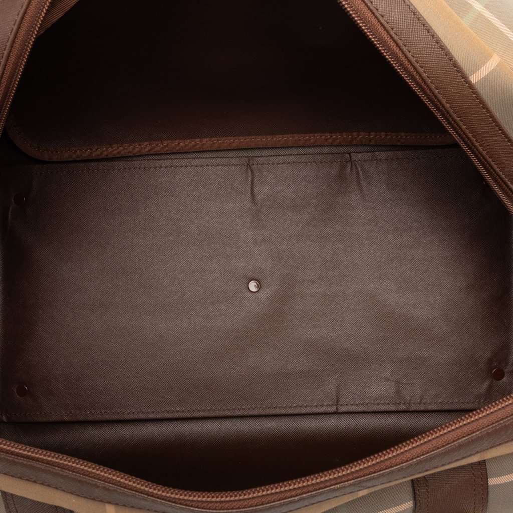 Burberry Vintage Check Canvas Boston Bag Brown Very good condition - Model View