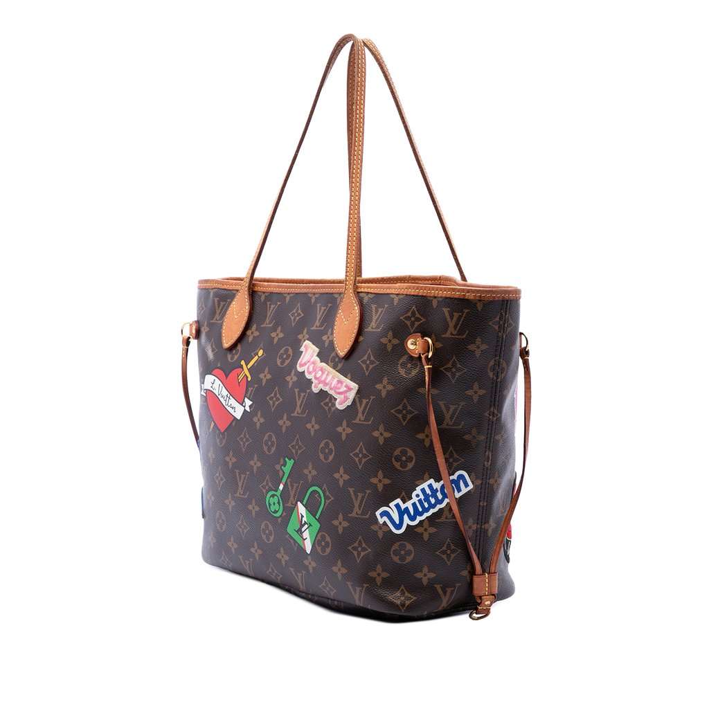 Louis Vuitton Monogram Patches Neverfull MM Brown Very good - Back View