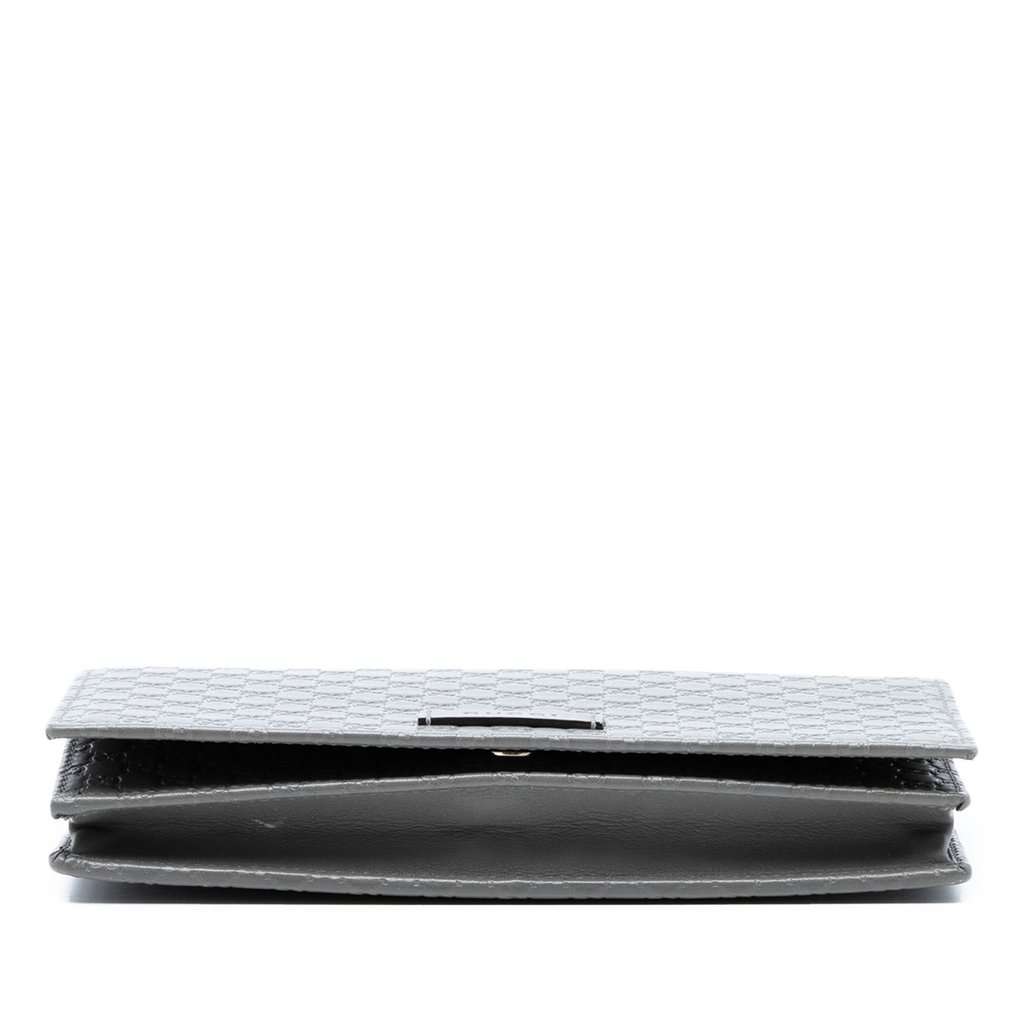 Gucci Microguccissima Wallet on Strap Grey Leather Very good condition - Inside View