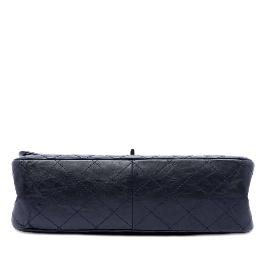Chanel Quilted Aged Calfskin Reissue 2.55 Double Flap 227 Blue Leather Very good condition - Inside View
