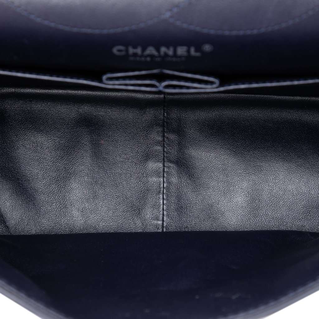 Chanel Quilted Aged Calfskin Reissue 2.55 Double Flap 227 Blue Leather Very good condition - Model View