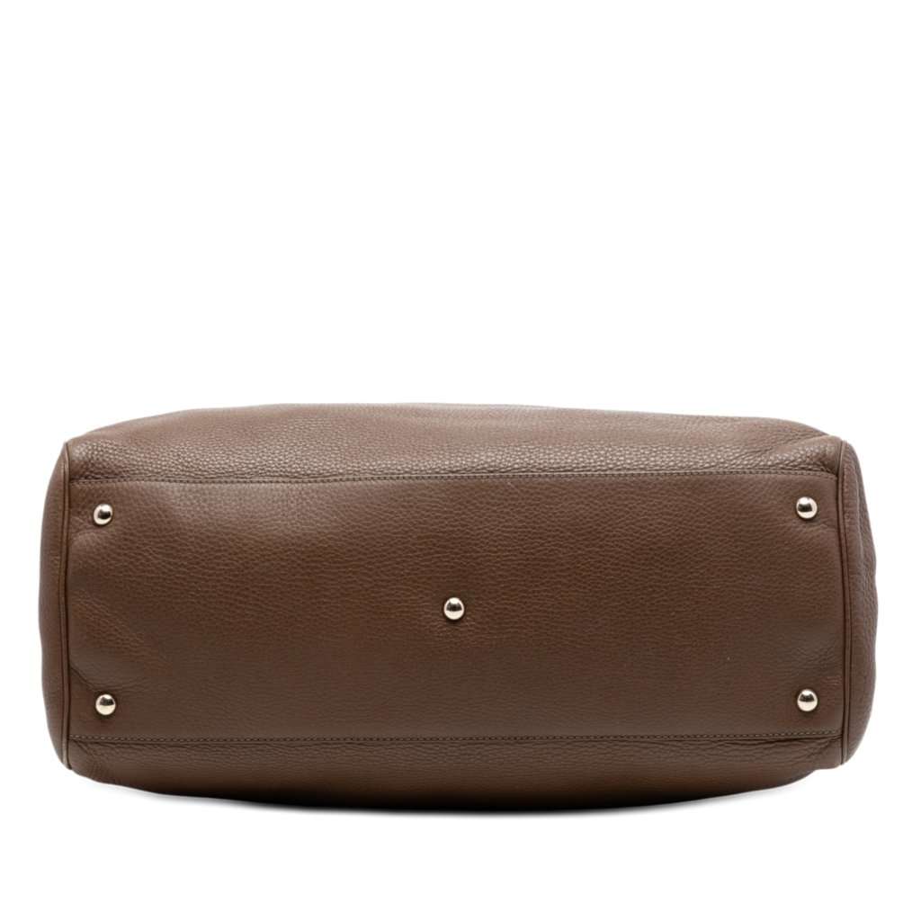 Gucci Large Calfskin Bamboo Shopper Satchel Brown Leather Very good condition - Inside View