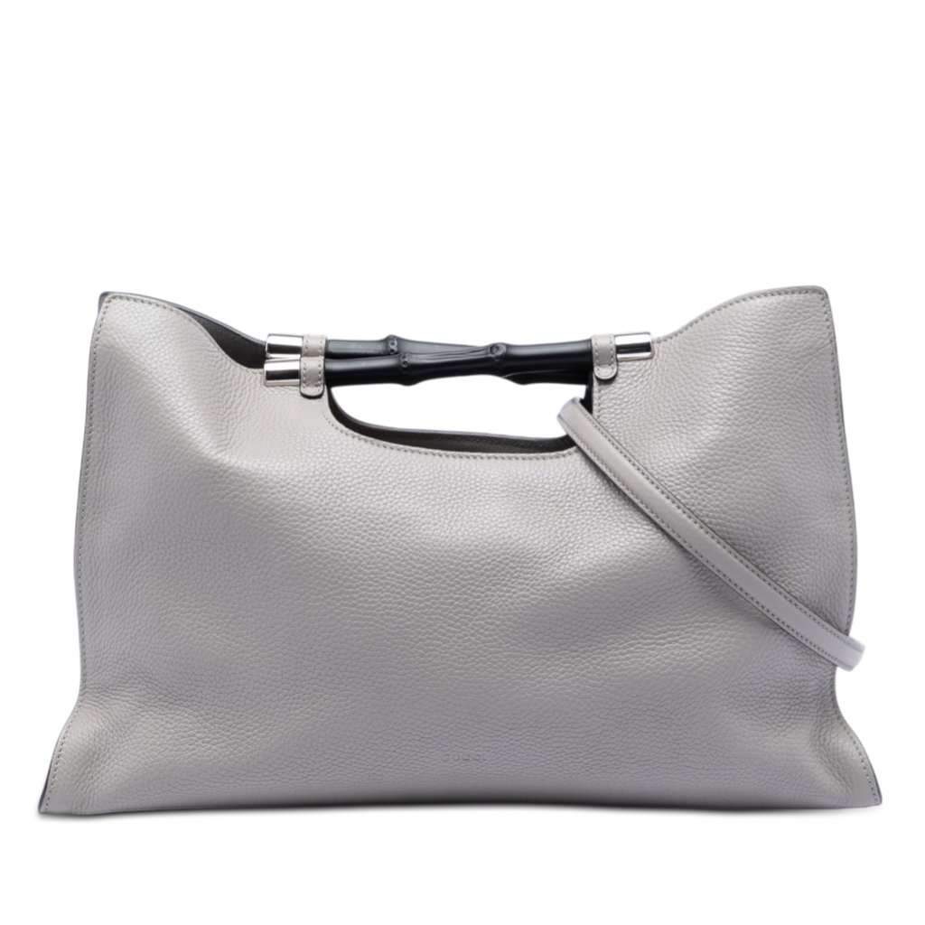 Gucci Medium Calfskin Bamboo Daily Shopper Satchel MultiColor Leather Very good condition - Front View