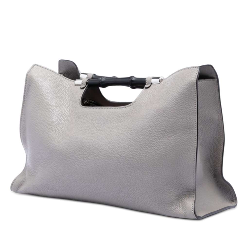 Gucci Medium Calfskin Bamboo Daily Shopper Satchel MultiColor Leather Very good condition - Back View
