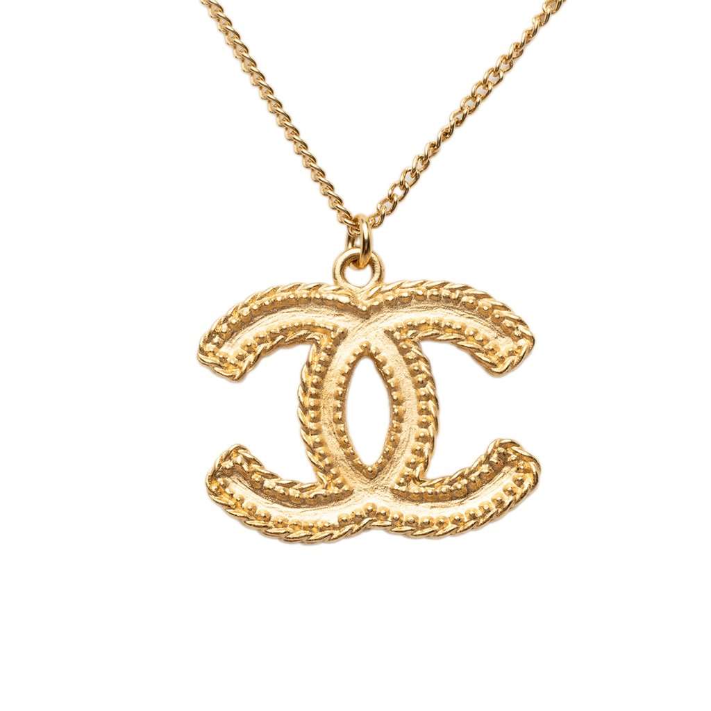 Chanel CC Gold Plated Pendant Necklace Gold Metal Very good condition - Inside View