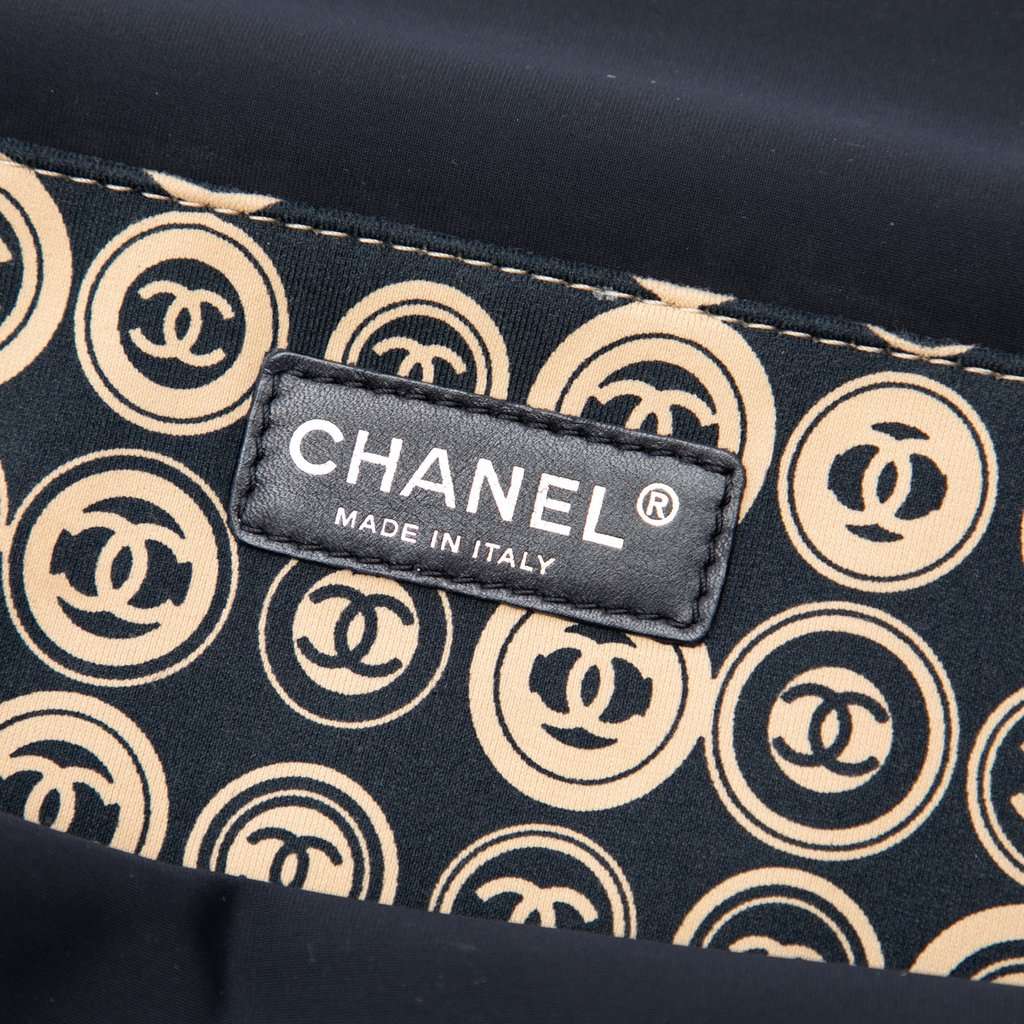 Chanel Jersey Printed Frame Handbag Black Very good condition - Box View