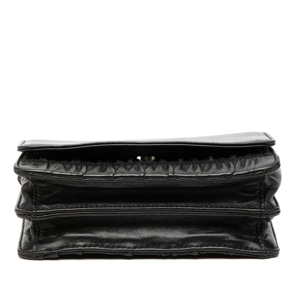 Prada Nappa Gaufre and Brushed Leather Crossbody Black Leather Very good condition - Inside View