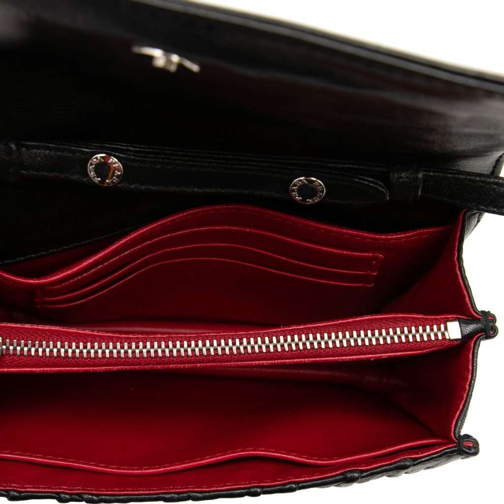 Prada Nappa Gaufre and Brushed Leather Crossbody Black Leather Very good condition - Model View