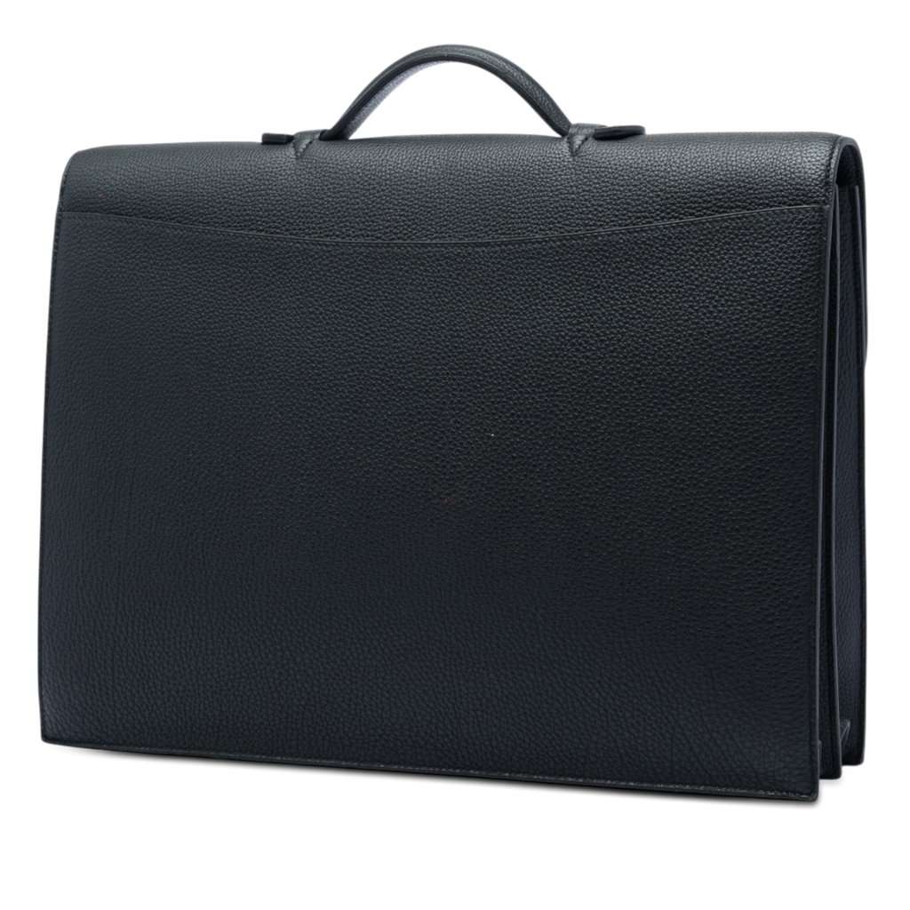 Hermès Togo Sac A Depeches 38 Black Leather Very good - Back View