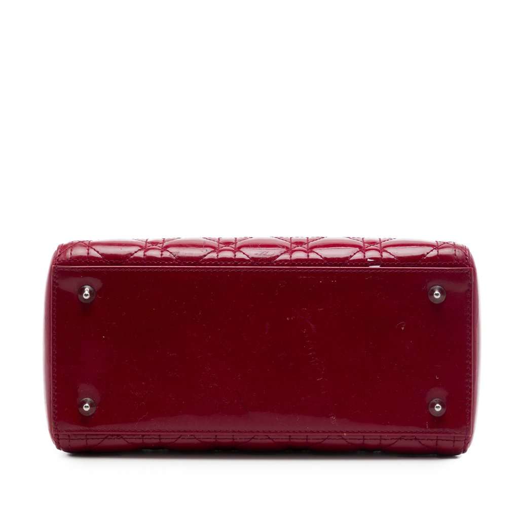 Dior Medium Patent Cannage Lady Dior Red Leather Very good - Inside View