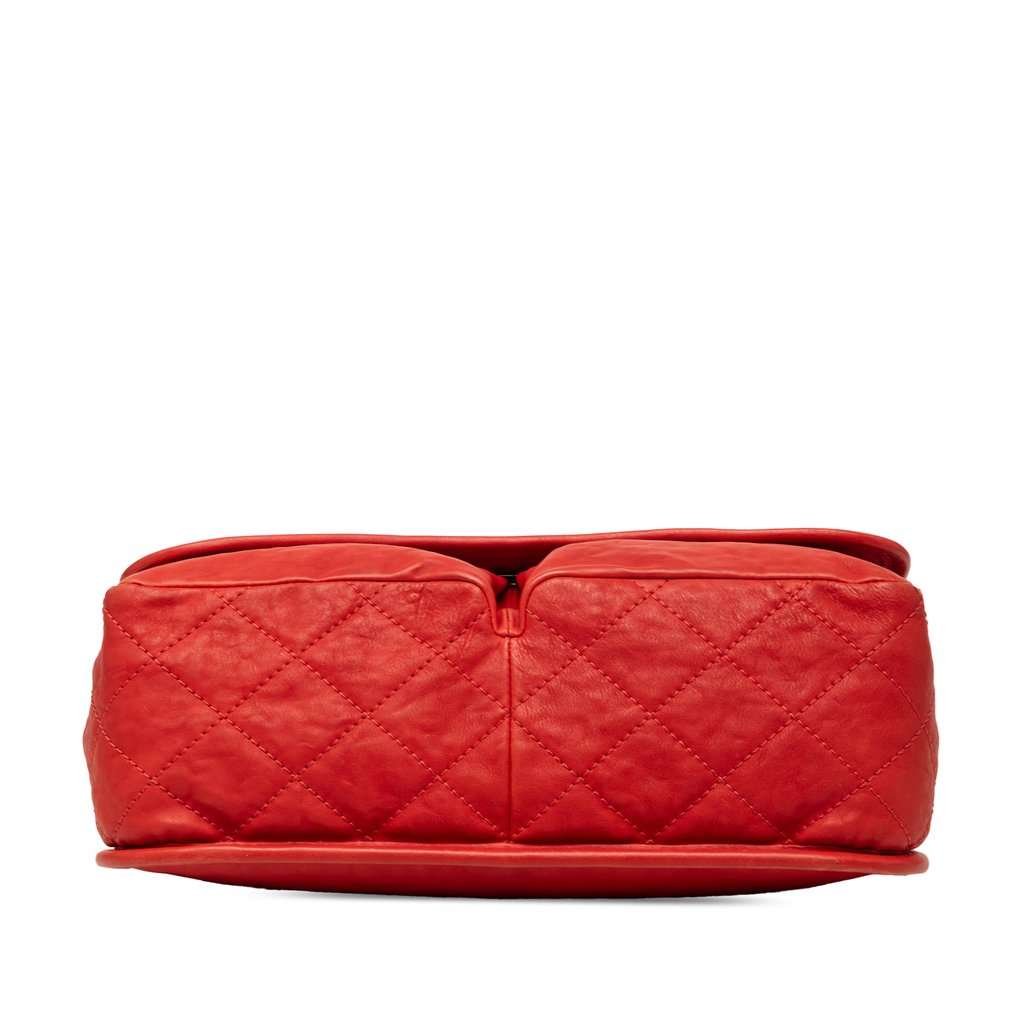 Chanel Medium Grained Calfskin Natural Beauty Flap Red Leather Very good - Inside View