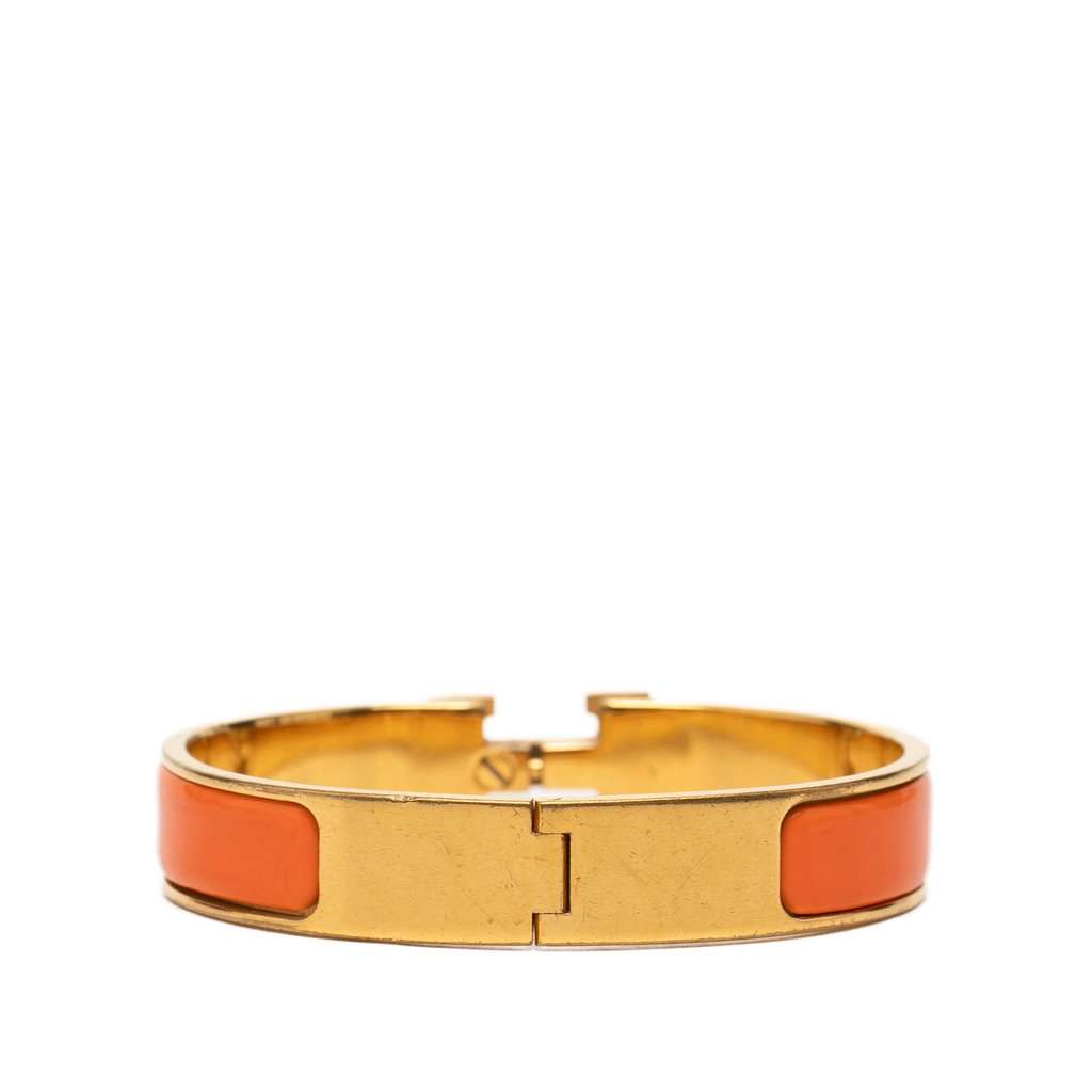 Hermès Narrow Enamel Clic H Bracelet PM Orange Very good condition - Inside View
