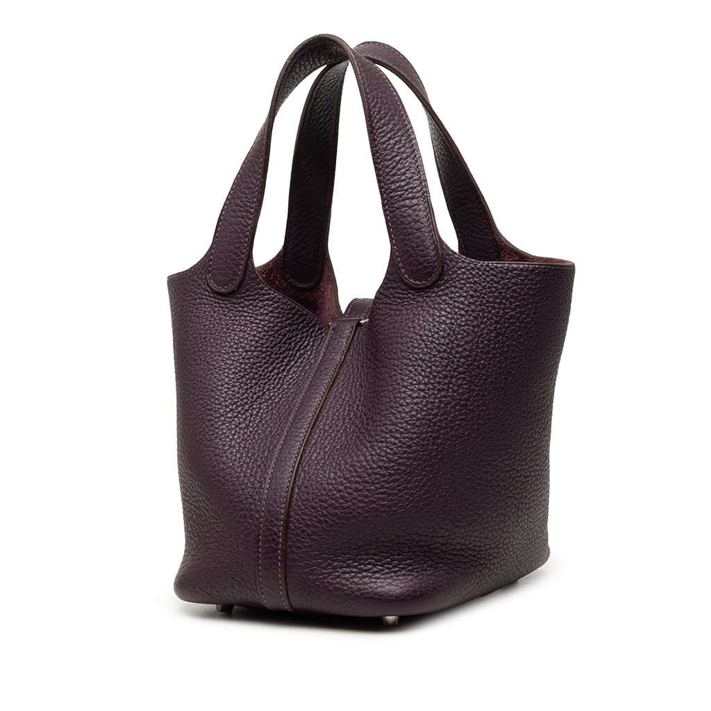 Hermès Clemence Picotin Lock 18 Purple Leather Very good - Back View