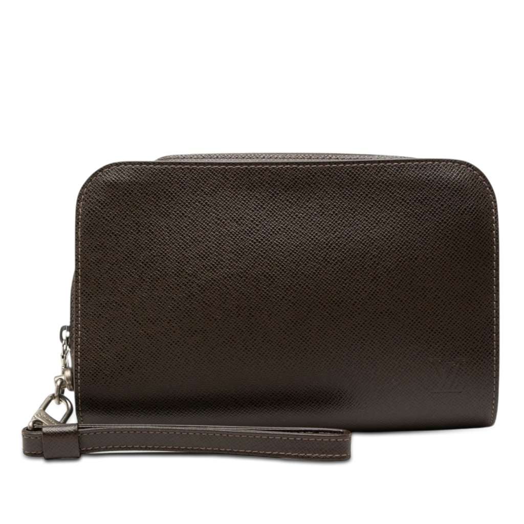 Louis Vuitton Taiga Pochette Baikal Brown Leather Very good condition - Front View
