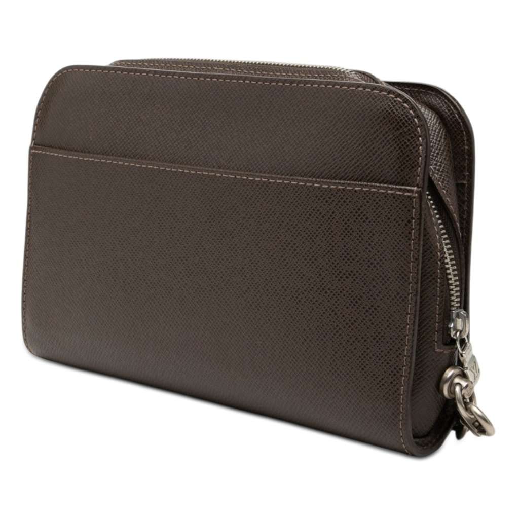 Louis Vuitton Taiga Pochette Baikal Brown Leather Very good condition - Back View