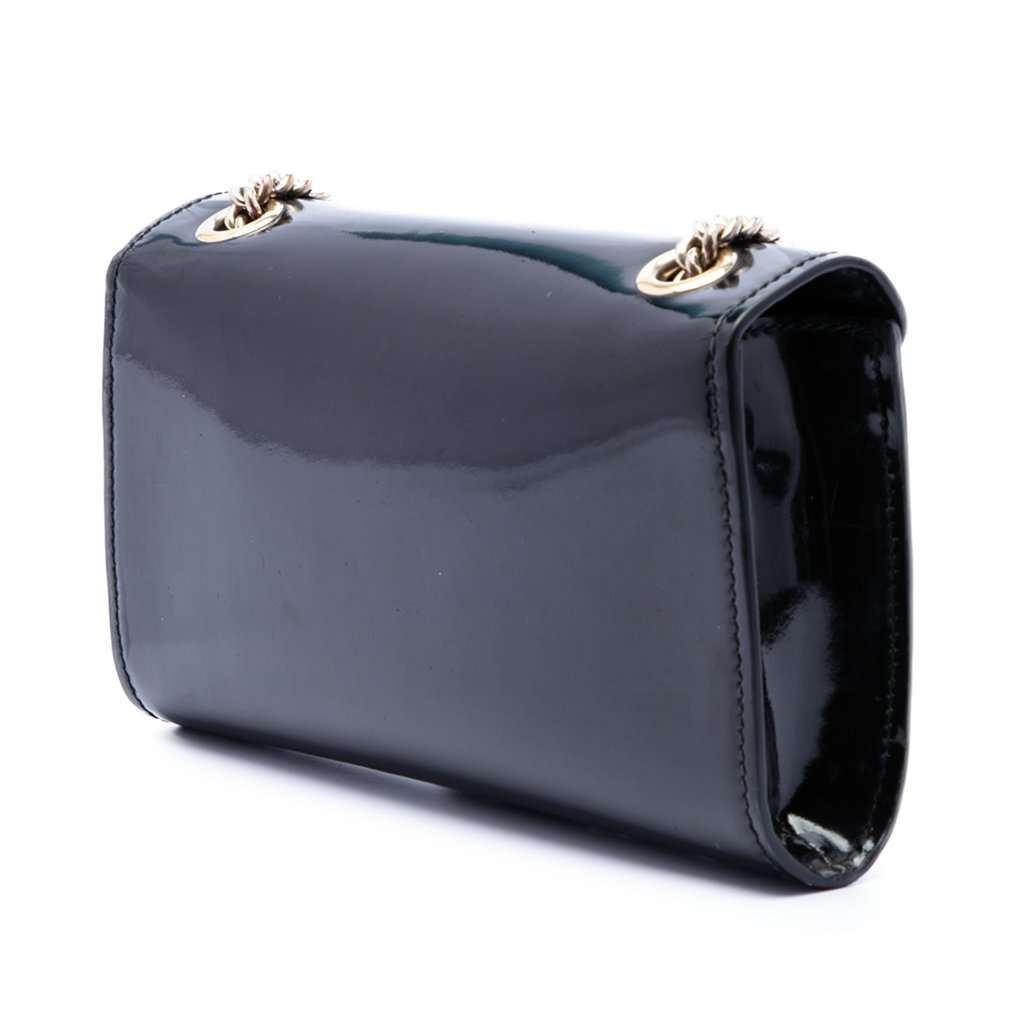 Gucci Mini Patent Emily Crossbody Black Leather Very good - Back View